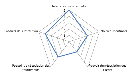L’Analyse Structurelle des Secteurs (ou les « 5 forces de Porter ») - Exemple de représentation